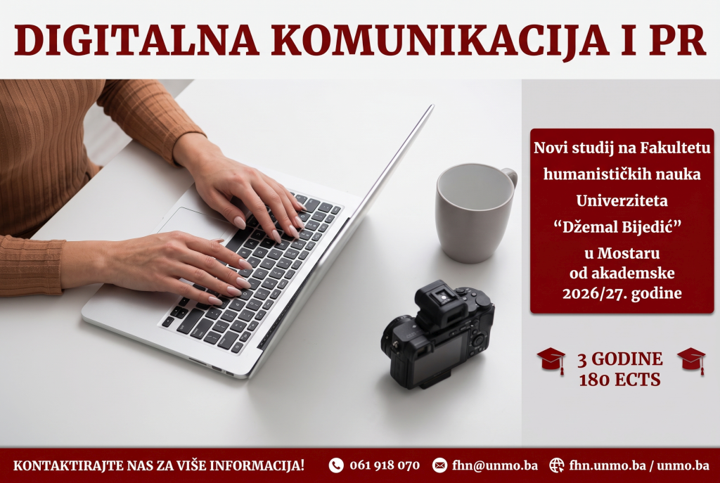 Digitalna komunikacija i PR – novi studij na Univerzitetu “Džemal Bijedić” Mostar